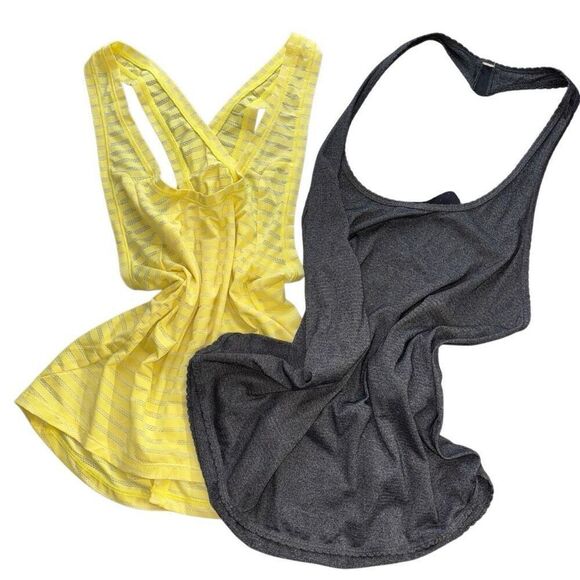 Lululemon Zyia tank top bundle yellow gray racerback athletic size large - Picture 1 of 10